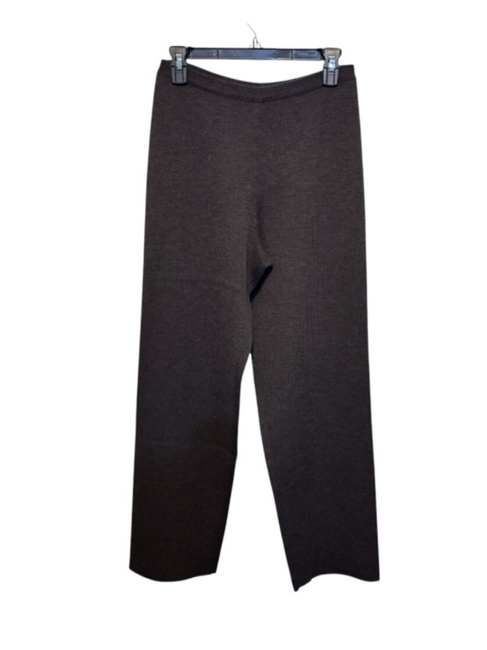 Eileen Fisher Washable Wool Crepe Knit Wide Leg Pull On Pants